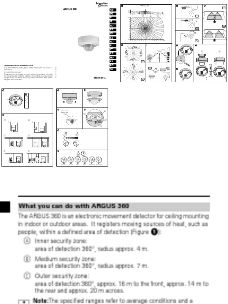 ARGUS 360 Movement Detector Guide | PDF | Electrical Components ...
