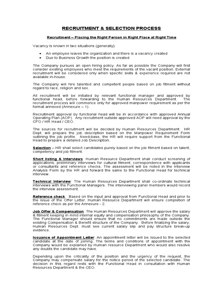 Recruitment Process | PDF | Business