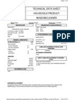 Technical Data Sheet Household Product Windowcleaner