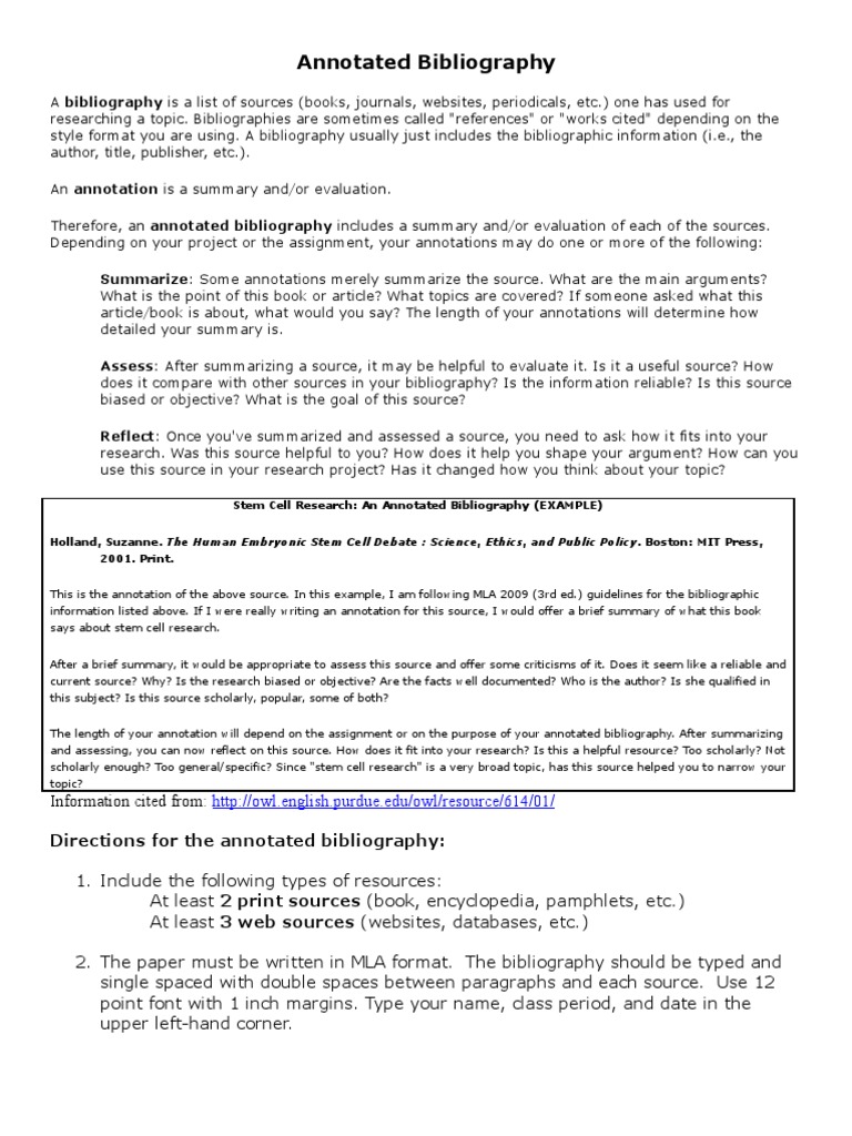 Annotated Bibliography | PDF