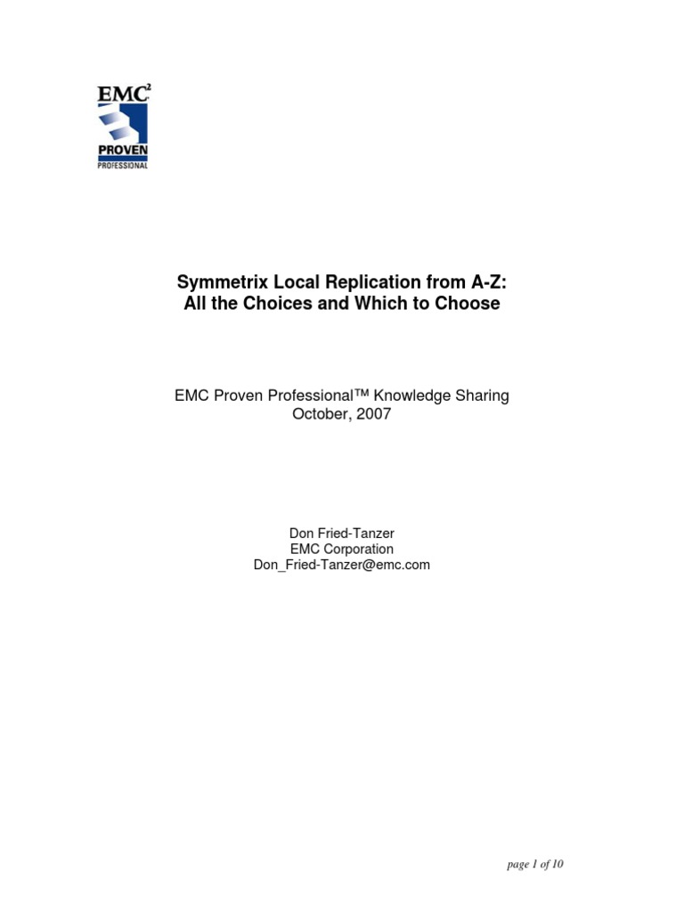 Symmetrix Local Replication | PDF