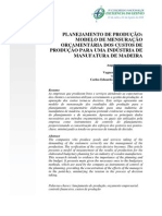 Planejamento de Produção: Modelo de Mensuração Orçamentária Dos Custos de Produção para Uma Indústria de Manufatura de Madeira