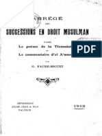 FAURE, Gustave (1912) Successions en Droit Musulman