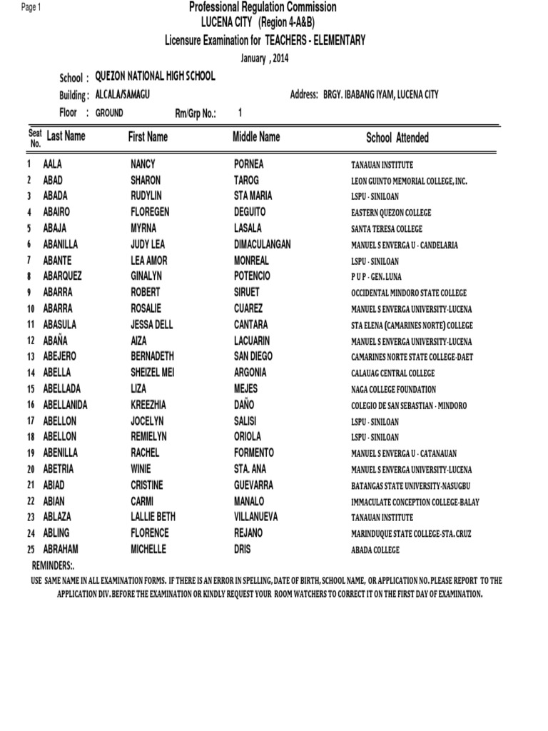 let room assignment elementary