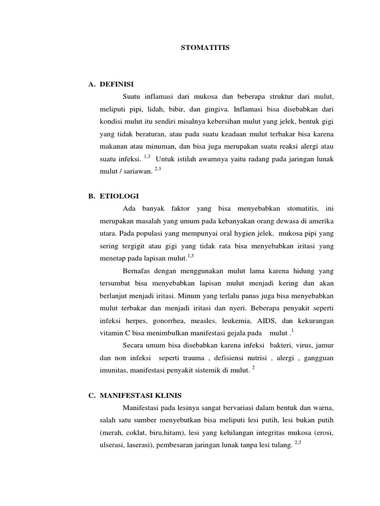 Penyebab dan Pengobatan Stomatitis | PDF