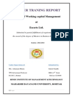 Working Capital Management of Escort