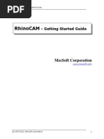 RhinoCAM GettingStartedGuide PDF