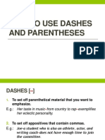 How To Use Dashes and Parentheses