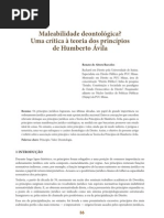 Maleabilidade deontológica - Uma crítica à teoria dos Princípios de Humberto Ávila