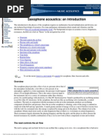 Introduction To Saxophone Acoustics