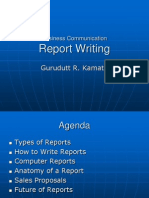 Report Writing: Gurudutt R. Kamath