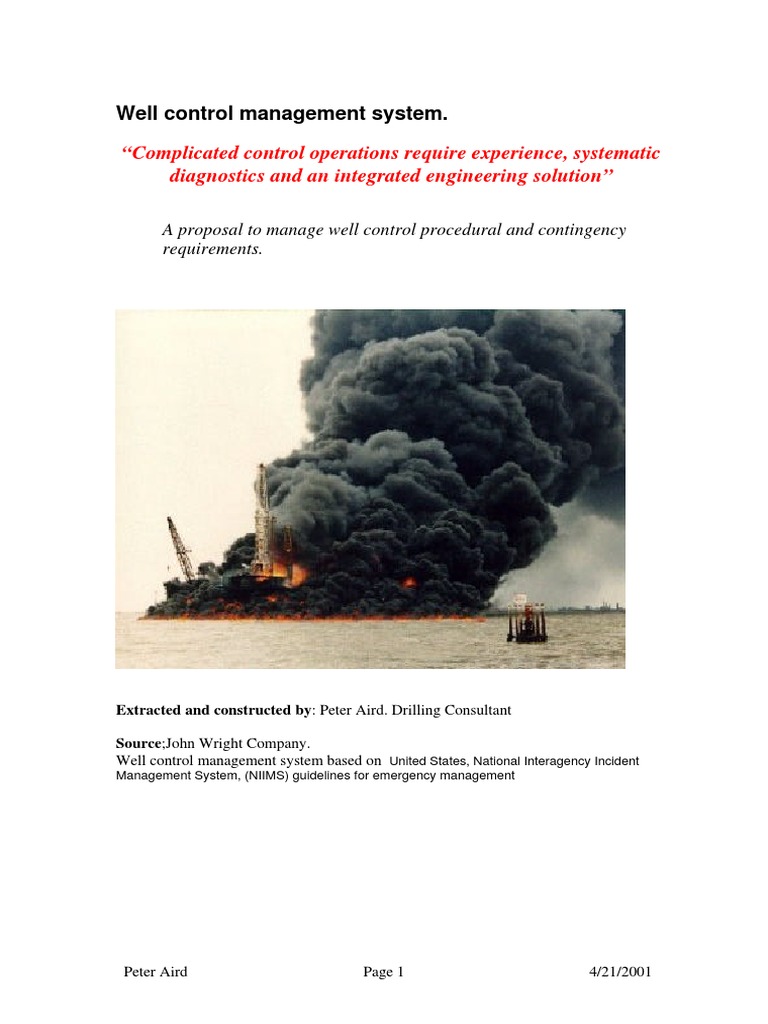 Wellcontrol dwc01 | PDF | Blowout (Well Drilling) | Emergency Management