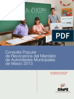 Consulta Popular de Revocatoria del Mandato de Autoridades Municipales de Marzo 2013