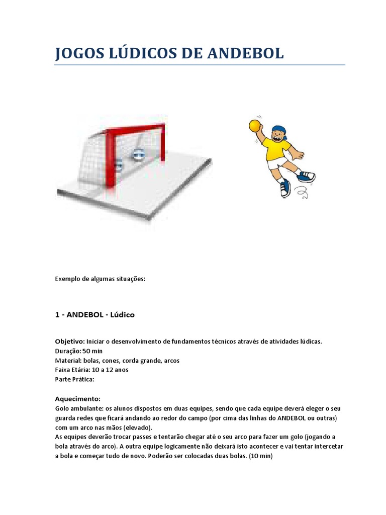 Jogos Lúdicos de Handebol, PDF, Esportes
