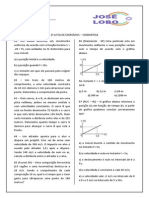 Lista 2 de Exercícios de Cinemática - 1° Ano