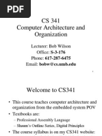 CS 341 Computer Architecture and Organization