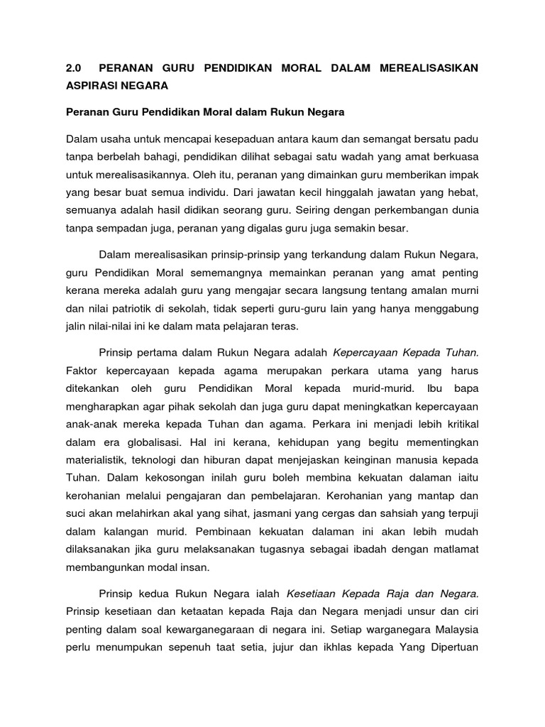 Peranan Rukun Negara