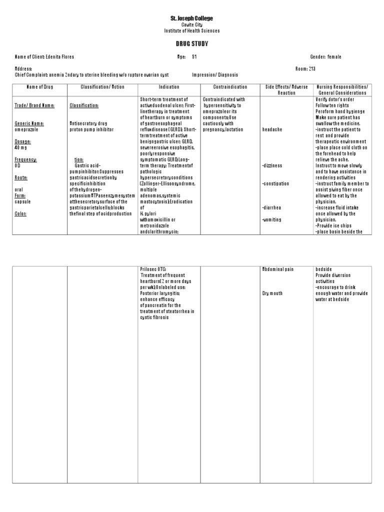 Omeprazole Drug Study Pdf Wellness