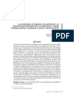 La Economía. Su origen, sus motivos y la institucionalización de la enselanza a nivel internacional, nacional y local. Siglos XVOO-XX.pdf