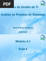 Aula 4 – Análise de Projetos de Sistemas
