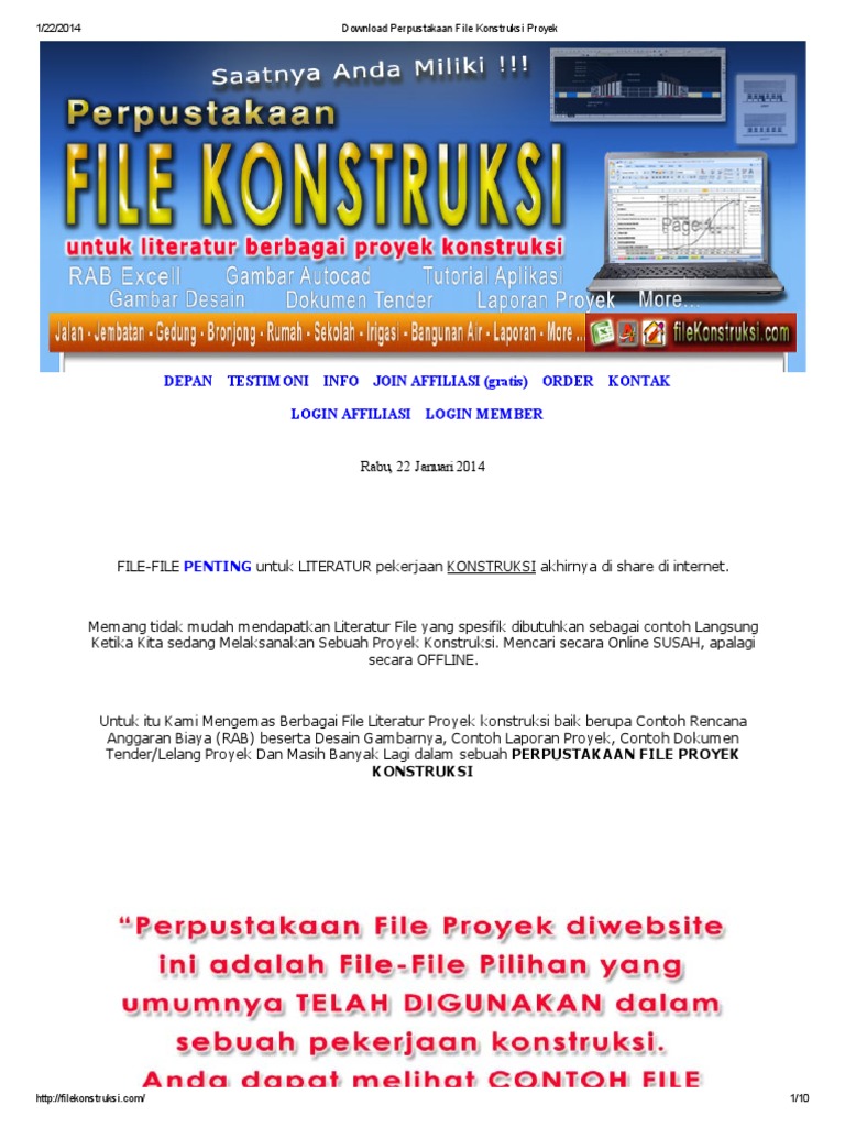 Download Perpustakaan File Konstruksi Proyek Di WwwfileKonstruksicom