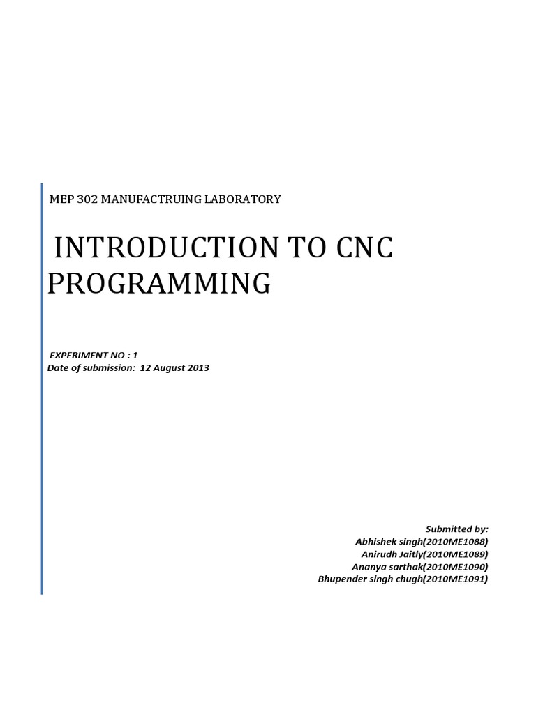CNC Report Group 1 G5 | PDF | Numerical Control | Tools