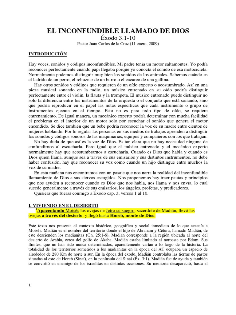 El Llamado Inconfundible de Dios | PDF | Moisés | Cristo (título)
