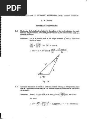 An Introduction To Dynamic Meteorology 3rd Edition Solution