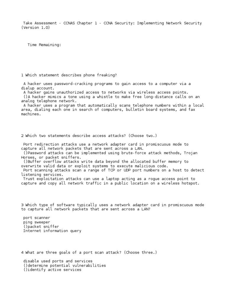 CCNA Security: Network Attack Overview | PDF | Denial Of Service Attack ...