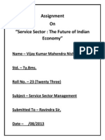 Assignment On "Service Sector: The Future of Indian Economy"