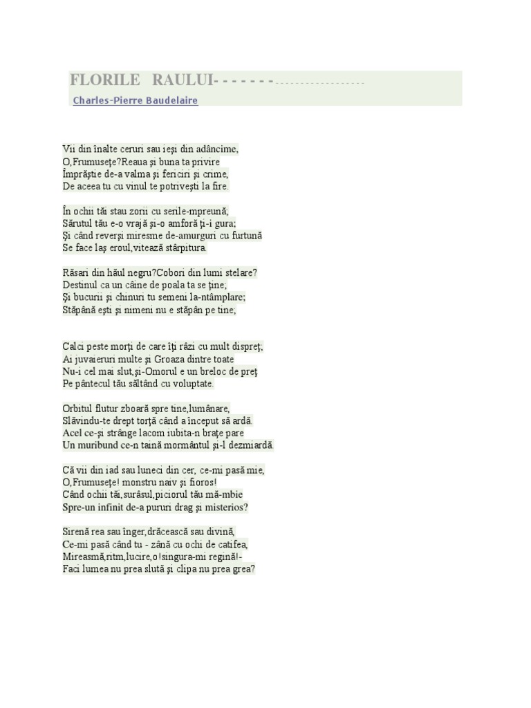 Florile Raului | PDF