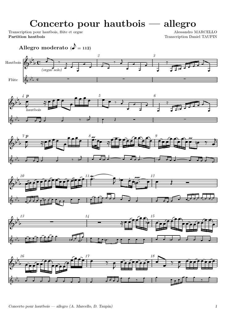 Marcello Concerto Oboe