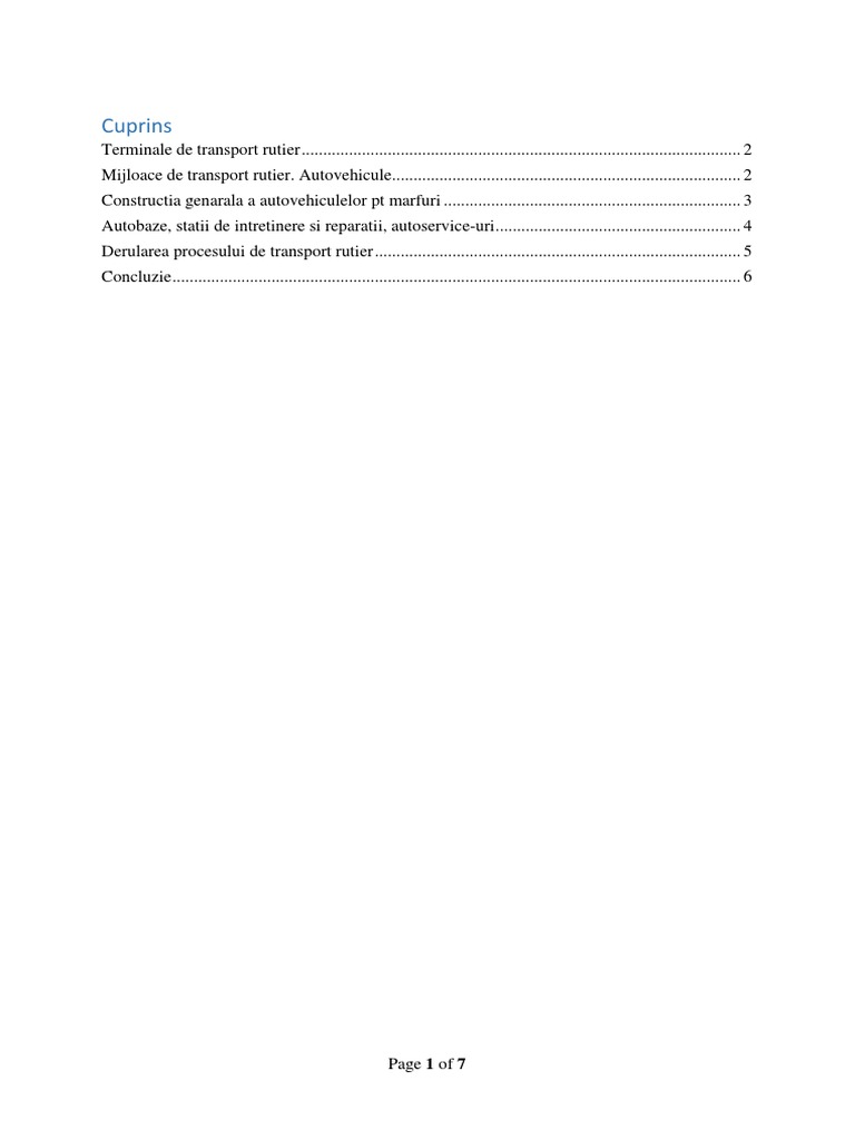 Terminale de Transport Rutier | PDF