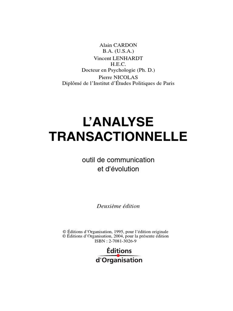 Analyse Transactionnelle 2 | PDF | Comportement | Phrase