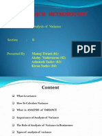 Research Methodology: Topic: Analysis of Variance