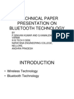 A Technical Paper Presentation On Bluetooth Technology