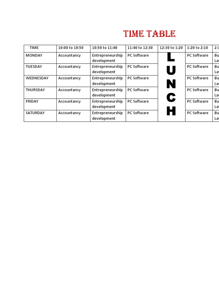 Time Table | PDF