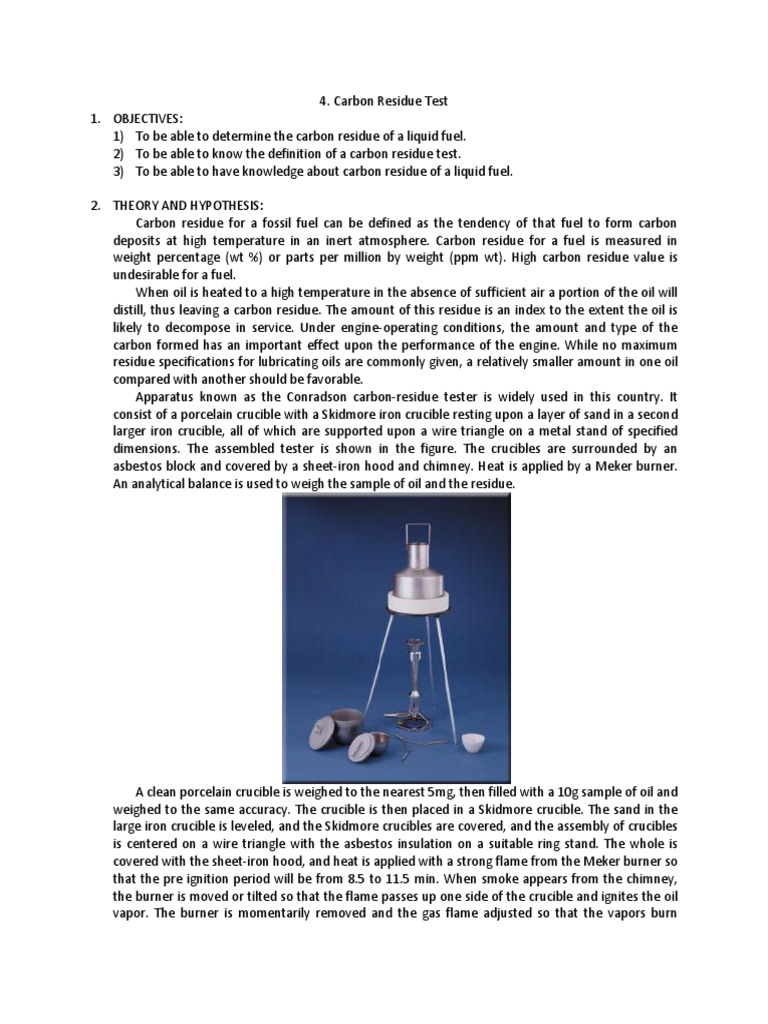 Conradson Carbon Residue Test Method | PDF | Petroleum | Fuels