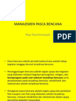 MANAJEMEN PASCA BENCANA