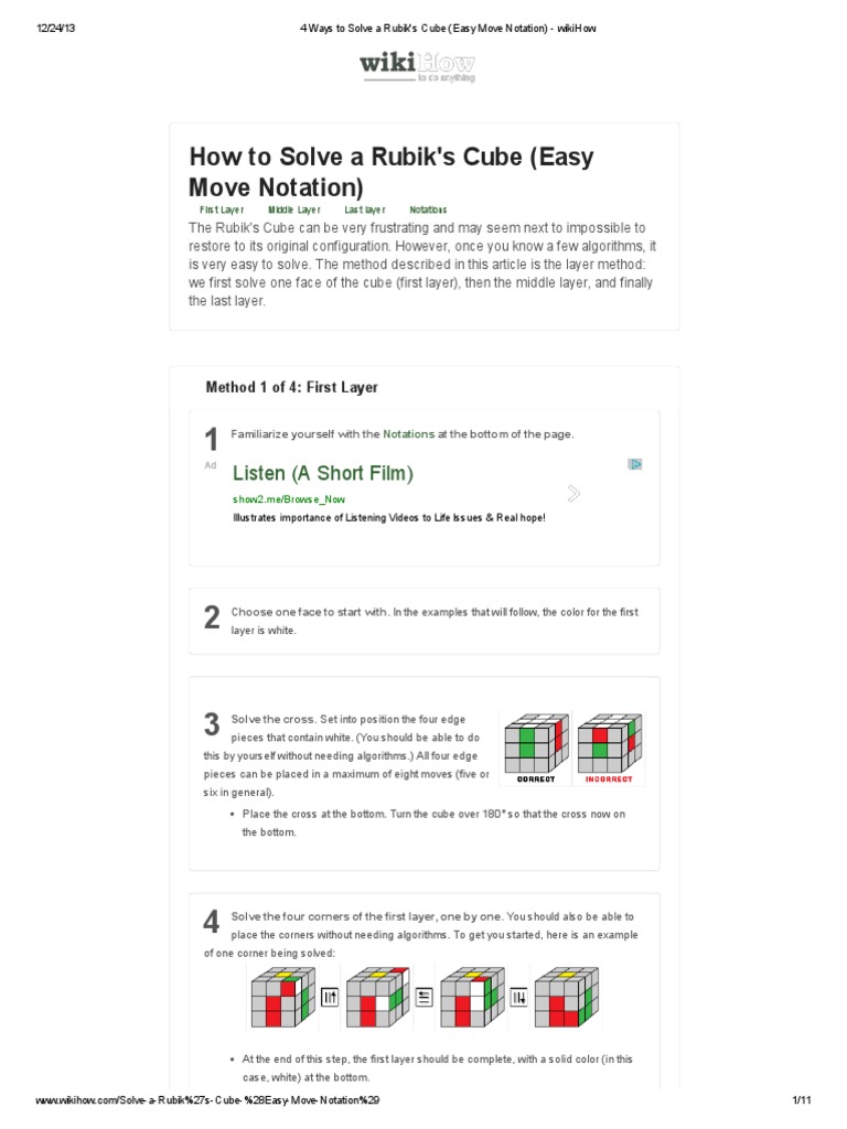 4 Ways to Solve a Rubik s Cube Easy Move Notation WikiHow