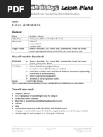 YOUNG LEARNERS Likes Dislikes Lesson Plan