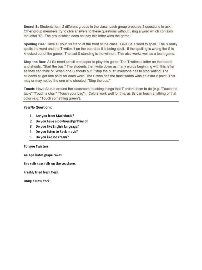 Activities | PDF