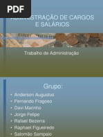 ADMINISTRAÇÃO DE CARGOS E SALÁRIOS