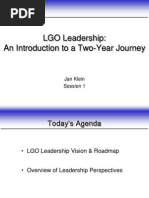 LGO Leadership: An Introduction To A Two-Year Journey: Jan Klein Session 1