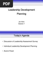 Leadership Development Planning: Jan Klein Session 7