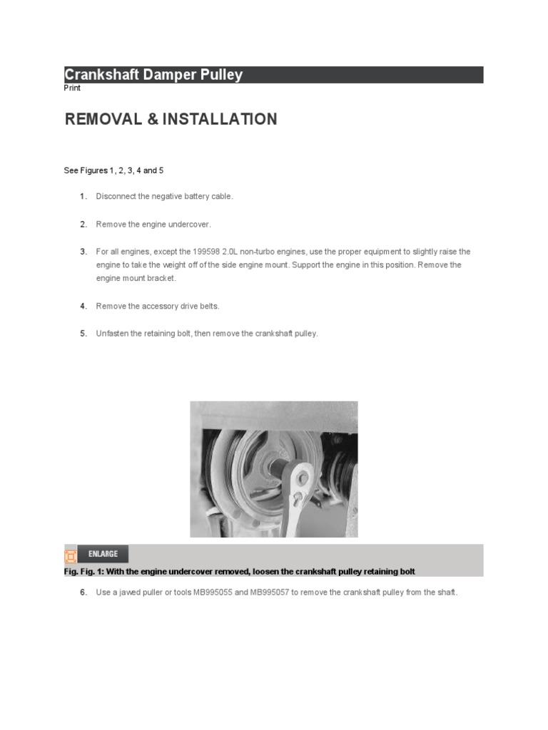 Removal & Installation Crankshaft Damper Pulley PDF Engines