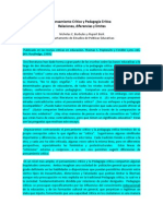 Diferencias entre Pensamiento Crítico y Pedagogía Crítica