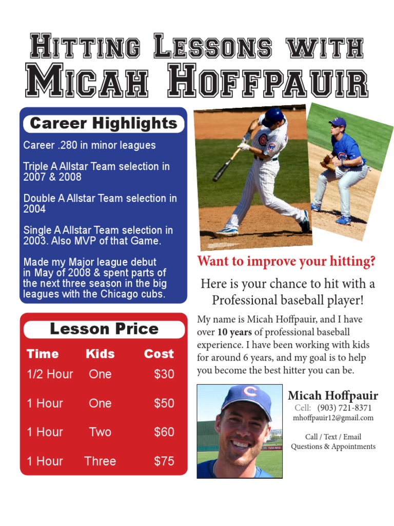Micah Hoffpauir Hitting Lesson Flyer PDF