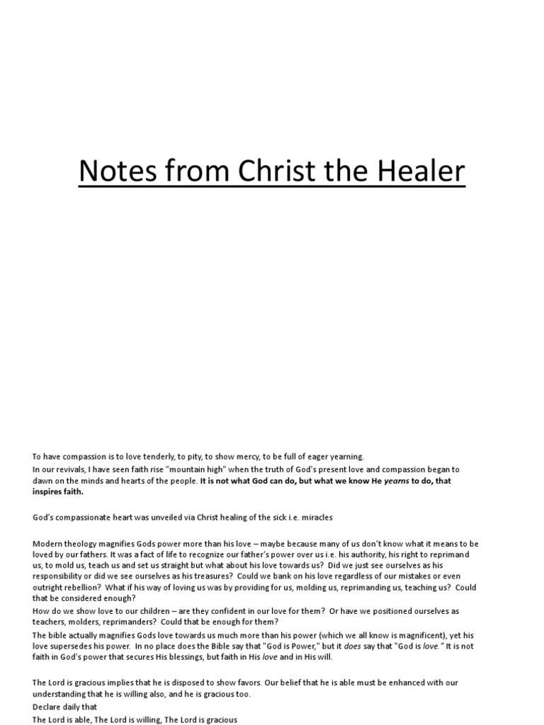 Understanding God's Healing Love | PDF | Faith Healing | God
