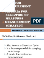 Pdca For Measurement Criteria For Selection of Measures Measurement Strategy